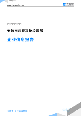 安陸市芯碩科技經(jīng)營部企業(yè)信息報告-天眼查